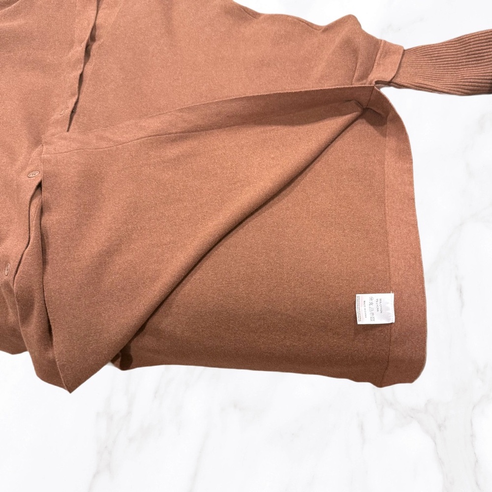 Jarbo Women’s Brown Harper Double Knit Pima Hooded Cape w/ Stretch, Size L/XL - Picture 8 of 10